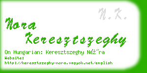 nora keresztszeghy business card